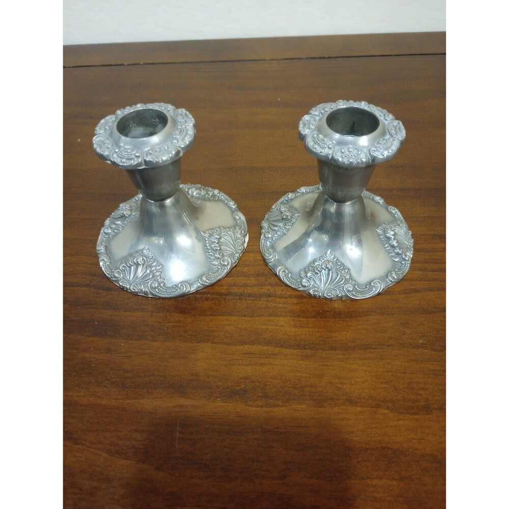 Vintage GODINGER Taper Candle Holders, Silver Plated